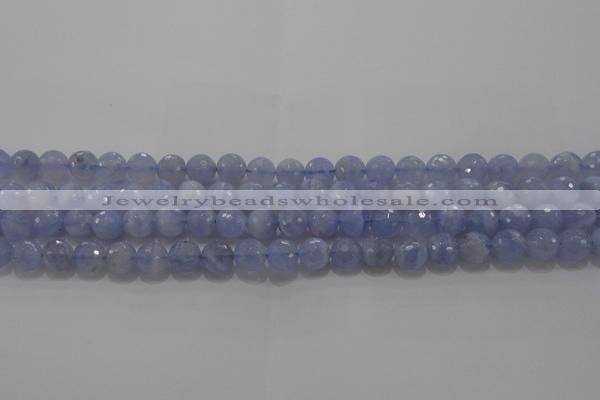 CAG5997 15.5 inches 8mm faceted round blue lace agate beads