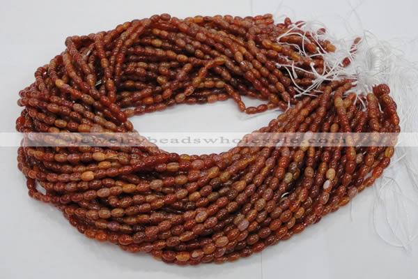 CAG603 15.5 inches 4*6mm rice natural fire agate beads wholesale