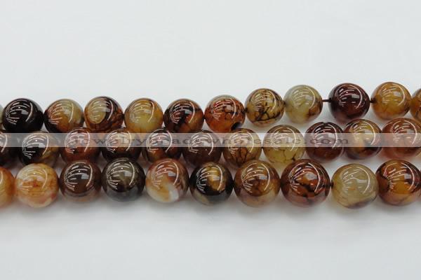 CAG6052 15.5 inches 22mm round dragon veins agate beads