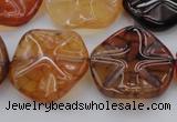 CAG6055 15.5 inches 20mm wavy coin dragon veins agate beads