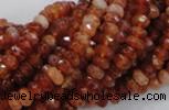 CAG611 15.5 inches 4*6mm faceted rondelle natural fire agate beads