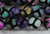 CAG6130 15 inches 8mm faceted round tibetan agate gemstone beads