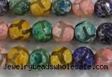 CAG6140 15 inches 8mm faceted round tibetan agate gemstone beads