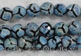 CAG6160 15 inches 8mm faceted round tibetan agate gemstone beads