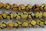 CAG6166 15 inches 10mm faceted round tibetan agate gemstone beads