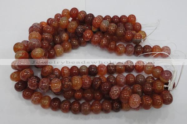 CAG617 15.5 inches 12*16mm rondelle natural fire agate beads