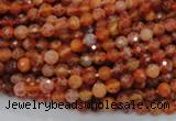 CAG618 15.5 inches 4mm faceted round natural fire agate beads