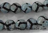 CAG6185 15 inches 8mm faceted round tibetan agate gemstone beads