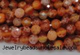 CAG620 15.5 inches 8mm faceted round natural fire agate beads