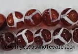 CAG6200 15 inches 8mm faceted round tibetan agate gemstone beads