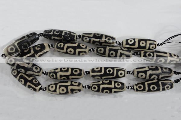 CAG6216 15 inches 15*40mm rice tibetan agate gemstone beads