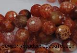 CAG622 15.5 inches 12mm faceted round natural fire agate beads