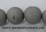 CAG6227 15 inches 18mm round plated druzy agate beads wholesale