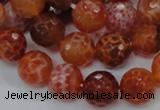 CAG623 15.5 inches 14mm faceted round natural fire agate beads