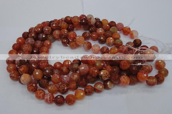 CAG623 15.5 inches 14mm faceted round natural fire agate beads