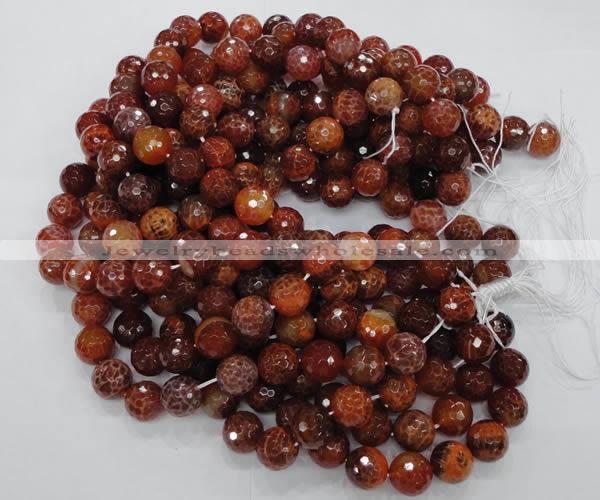 CAG624 15.5 inches 16mm faceted round natural fire agate beads