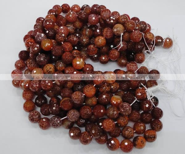 CAG625 15.5 inches 18mm faceted round natural fire agate beads