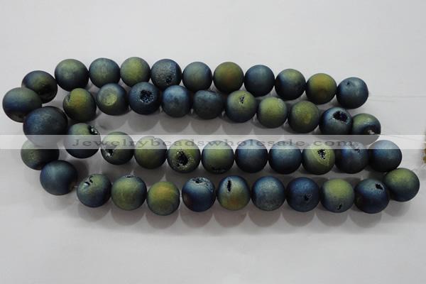 CAG6268 15 inches 20mm round plated druzy agate beads wholesale