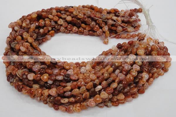 CAG627 15.5 inches 8*8mm heart natural fire agate beads wholesale