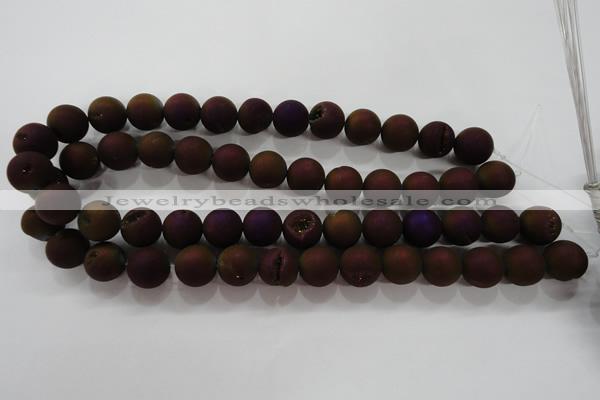 CAG6302 15 inches 8mm round plated druzy agate beads wholesale