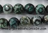 CAG6395 15 inches 8mm faceted round tibetan agate gemstone beads