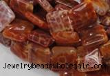 CAG644 15.5 inches 15mm square natural fire agate beads wholesale