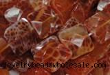 CAG650 15.5 inches 12*12mm faceted square natural fire agate beads