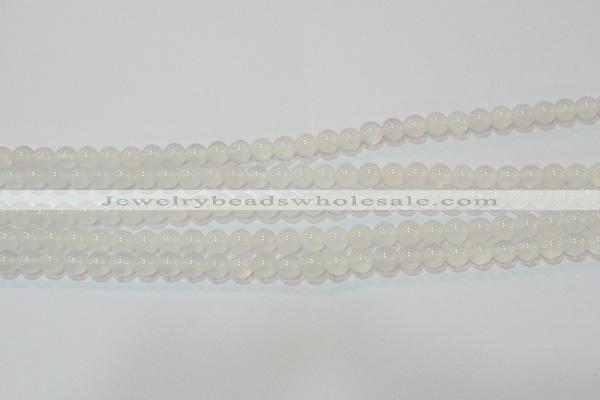 CAG6501 15.5 inches 6mm round Brazilian white agate beads