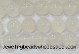 CAG6502 15.5 inches 8mm round Brazilian white agate beads