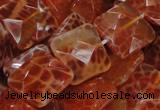 CAG651 15.5 inches 14*14mm faceted square natural fire agate beads