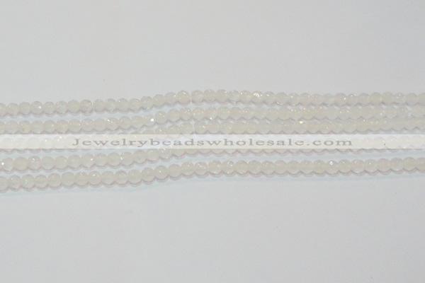 CAG6510 15.5 inches 4mm faceted round Brazilian white agate beads