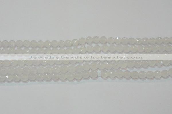 CAG6511 15.5 inches 6mm faceted round Brazilian white agate beads