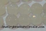 CAG6515 15.5 inches 14mm faceted round Brazilian white agate beads