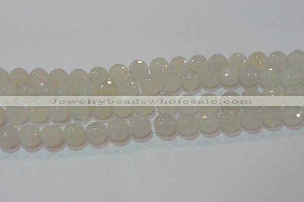 CAG6515 15.5 inches 14mm faceted round Brazilian white agate beads