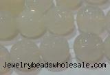 CAG6516 15.5 inches 16mm faceted round Brazilian white agate beads