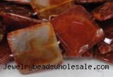 CAG652 15.5 inches 30*30mm faceted square natural fire agate beads