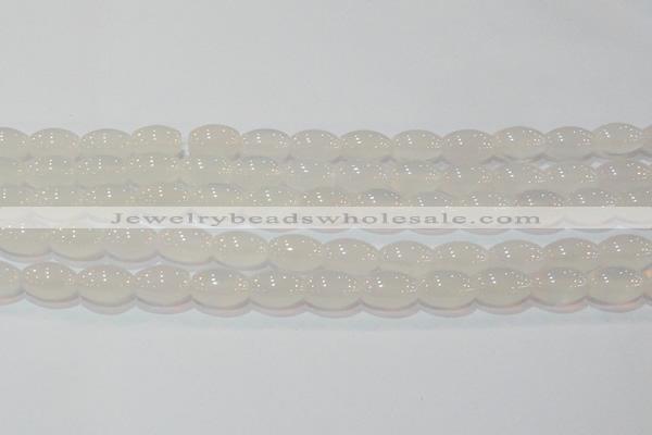 CAG6526 15.5 inches 10*14mm rice Brazilian white agate beads