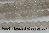 CAG6535 15.5 inches 4mm faceted round Brazilian grey agate beads