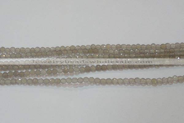 CAG6535 15.5 inches 4mm faceted round Brazilian grey agate beads