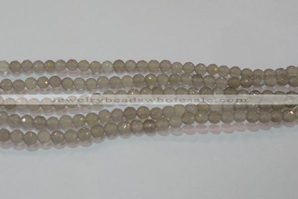 CAG6536 15.5 inches 6mm faceted round Brazilian grey agate beads