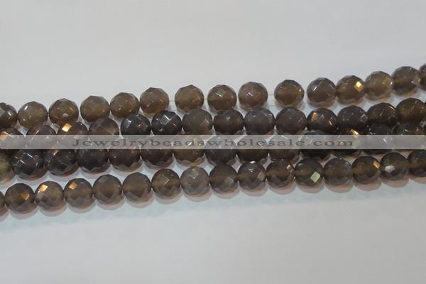 CAG6538 15.5 inches 14mm faceted round Brazilian grey agate beads