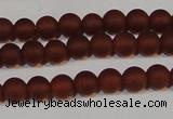 CAG6551 15.5 inches 5mm round matte red agate beads wholesale