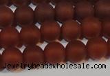 CAG6553 15.5 inches 7mm round matte red agate beads wholesale