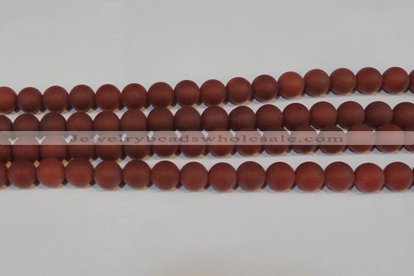 CAG6555 15.5 inches 10mm round matte red agate beads wholesale