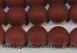 CAG6556 15.5 inches 12mm round matte red agate beads wholesale