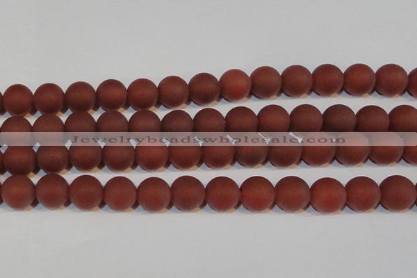 CAG6558 15.5 inches 16mm round matte red agate beads wholesale