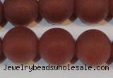 CAG6559 15.5 inches 18mm round matte red agate beads wholesale