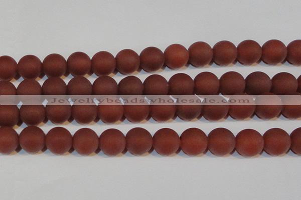 CAG6560 15.5 inches 20mm round matte red agate beads wholesale