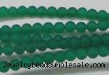 CAG6565 15.5 inches 3mm round matte green agate beads wholesale