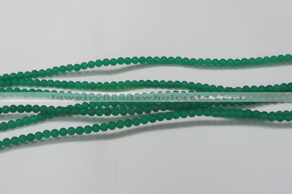 CAG6565 15.5 inches 3mm round matte green agate beads wholesale